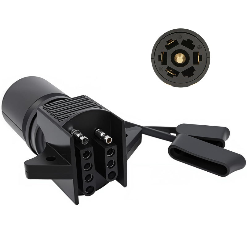 NEW SUN Trailer Connector Adapter 7 Pin to 4 Pin and 5 Pin, 2-in-1 Design Trailer Light Adapter, Durable Trailer Plug Adapter 7 Way to 4 Way, 7 to 4 & 7 to 5 Adapter Plug for RV Owners - Image 1